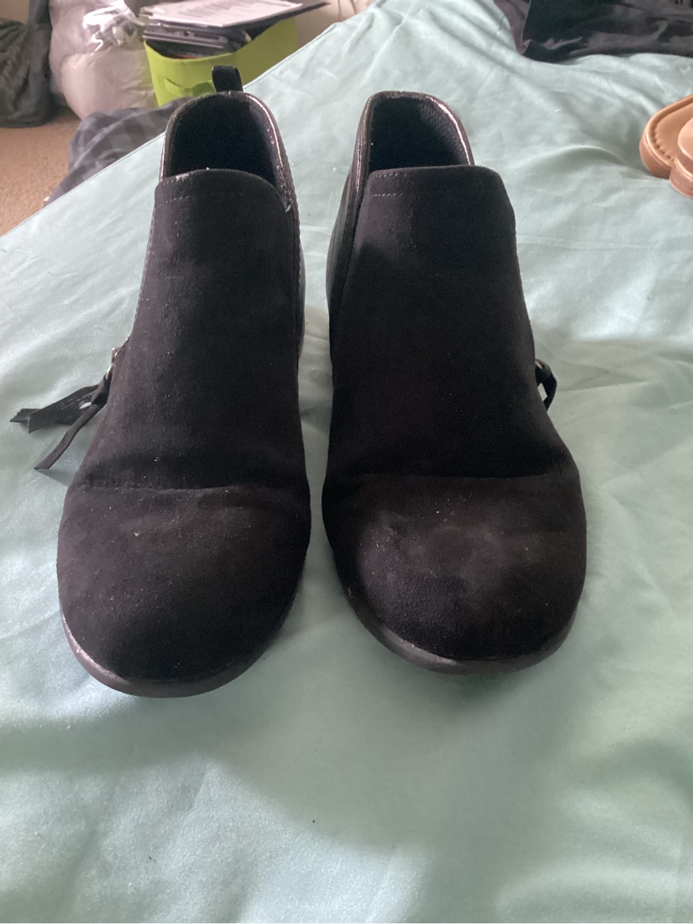Black Suede Women's Ankle Booties - Classic Slip-On Style